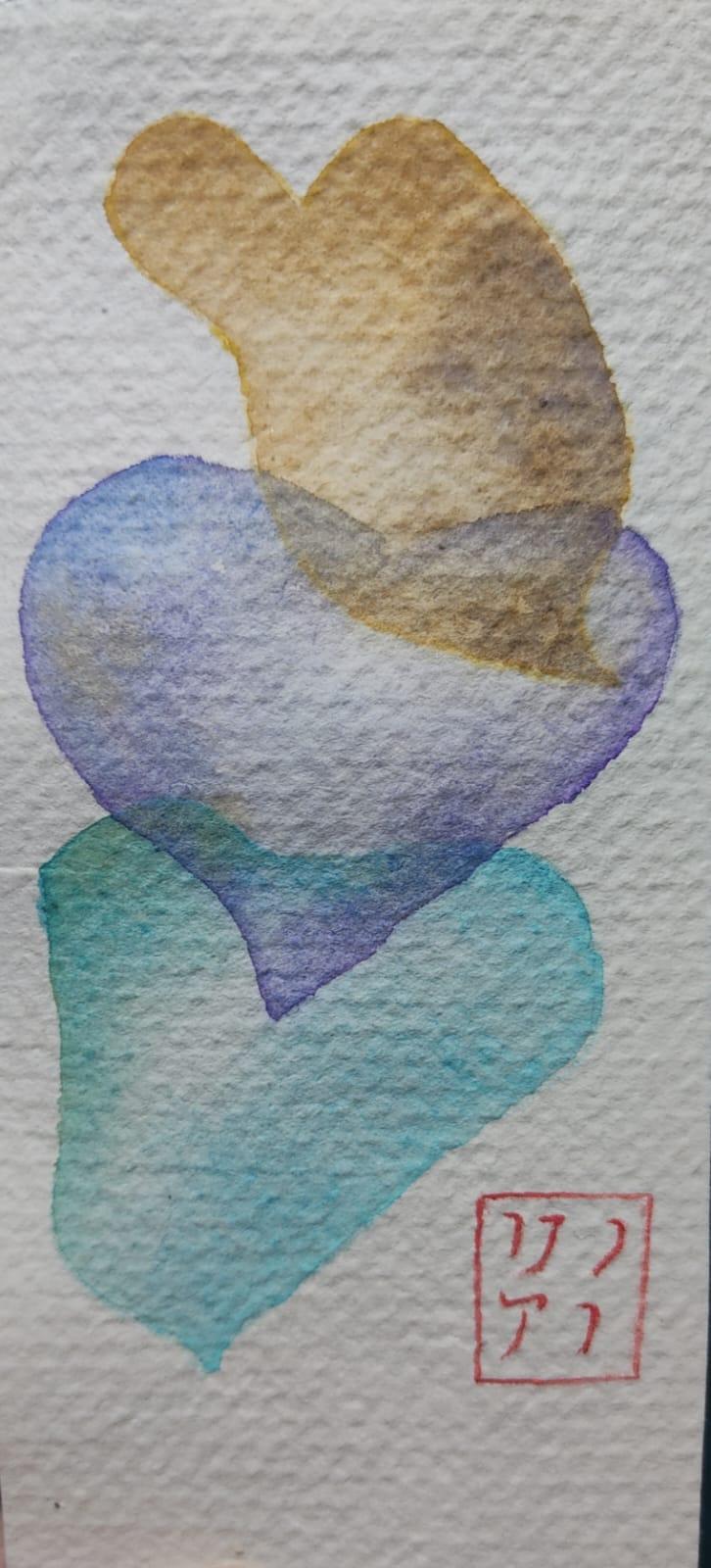 Japanese Minimal Watercolor Hearts - image 1 - student project