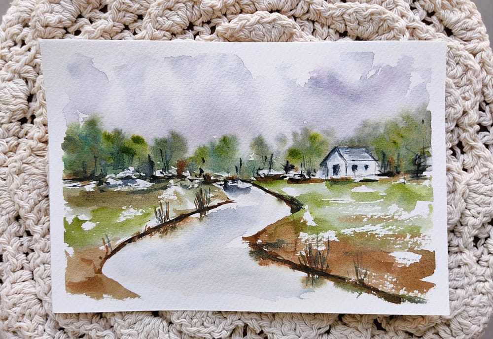 Loose Watercolour Landscape - Practicing Speed and Timing without Panicking - image 3 - student project