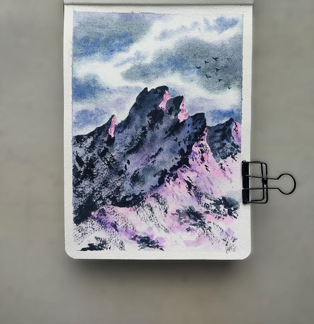 Snowy Mountains: Challenge in Watercolors - image 3 - student project