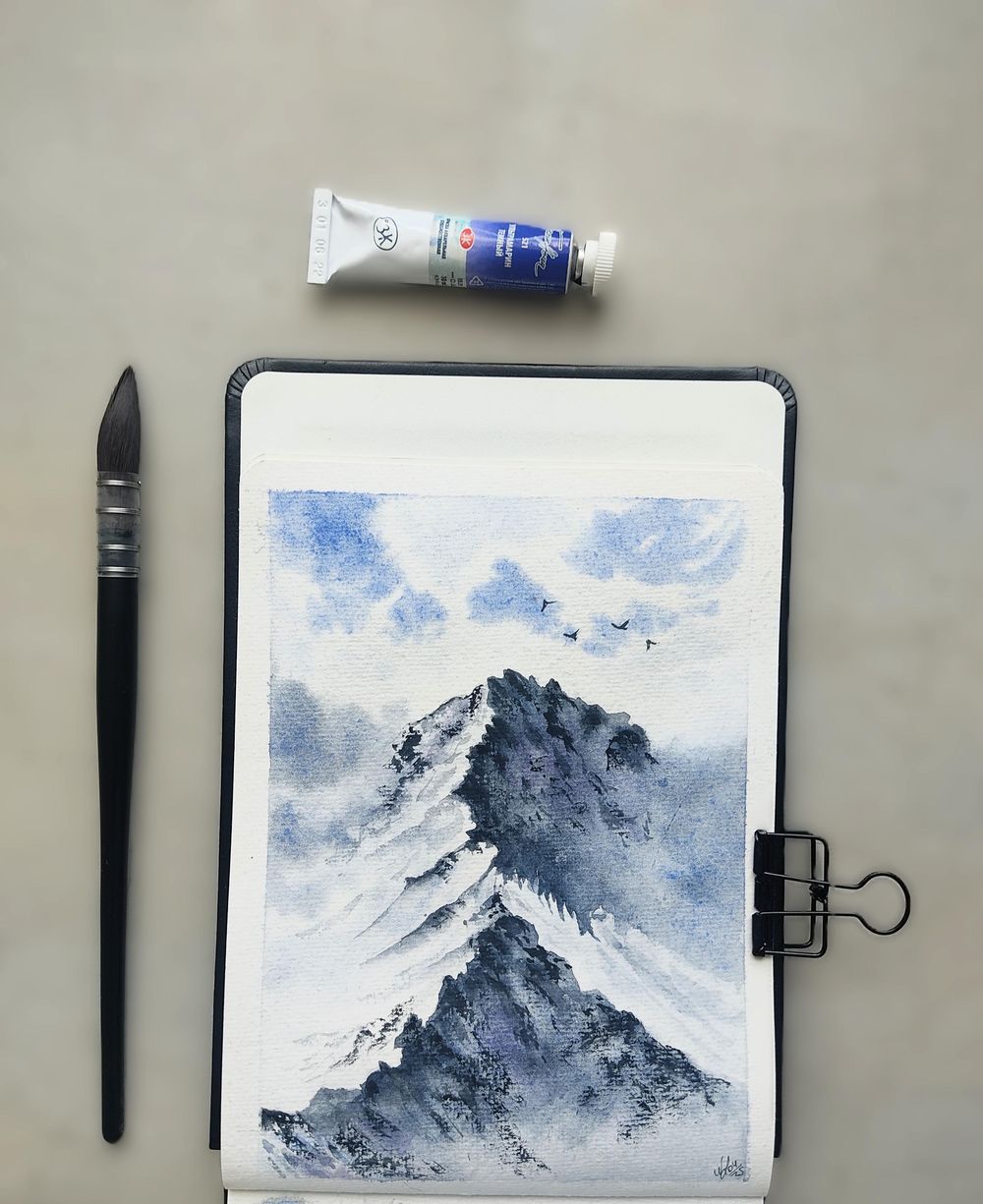 Snowy Mountains: Challenge in Watercolors - image 1 - student project