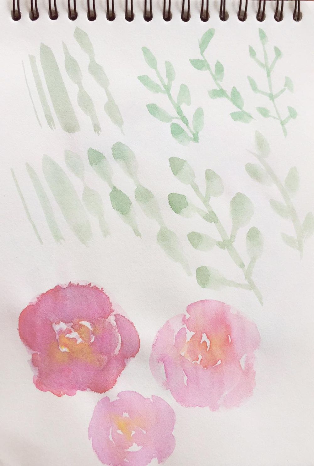 Watercolor Roses on a wreath - image 1 - student project