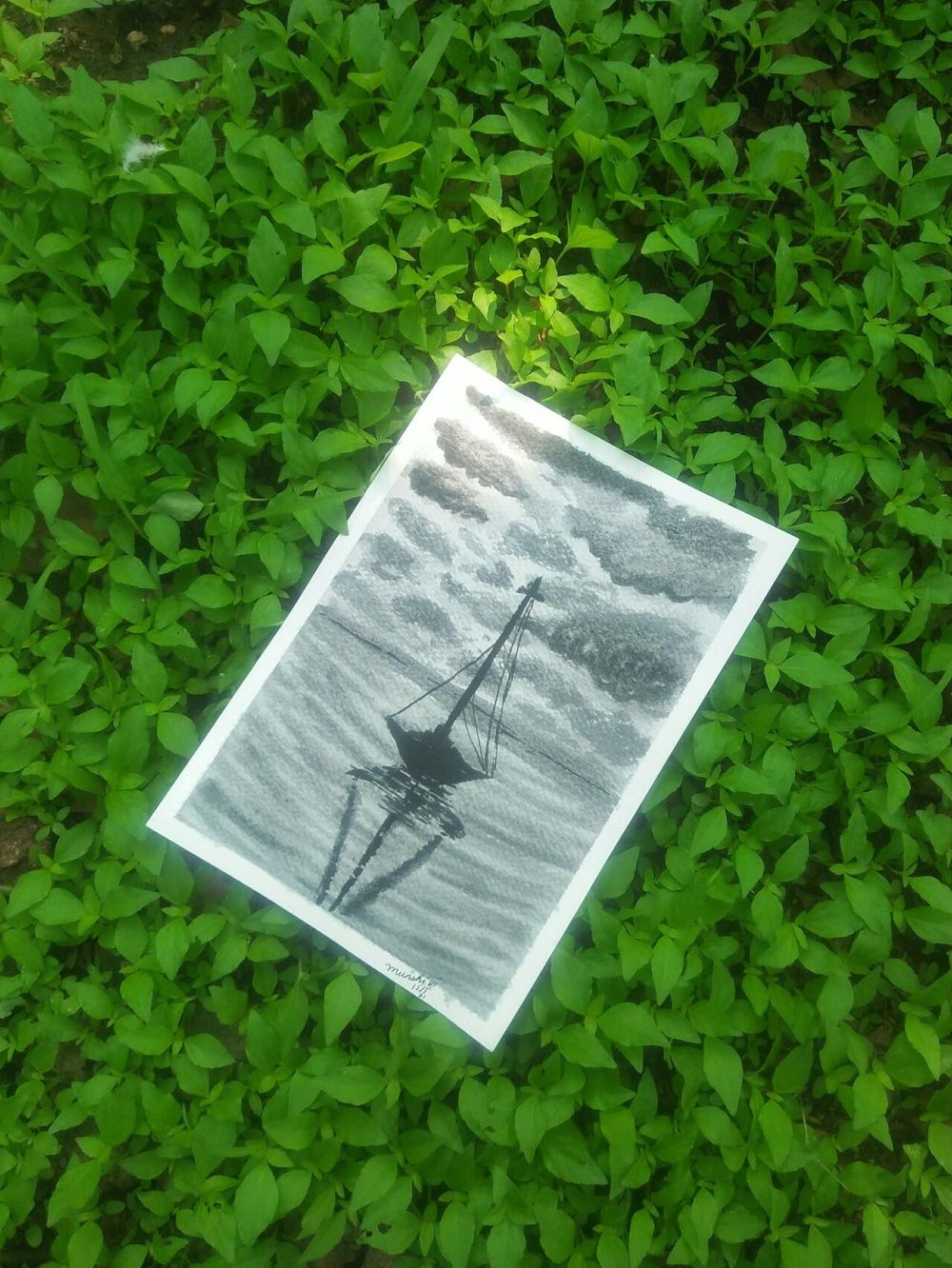 Misty monochrome watercolor skies painting - image 2 - student project
