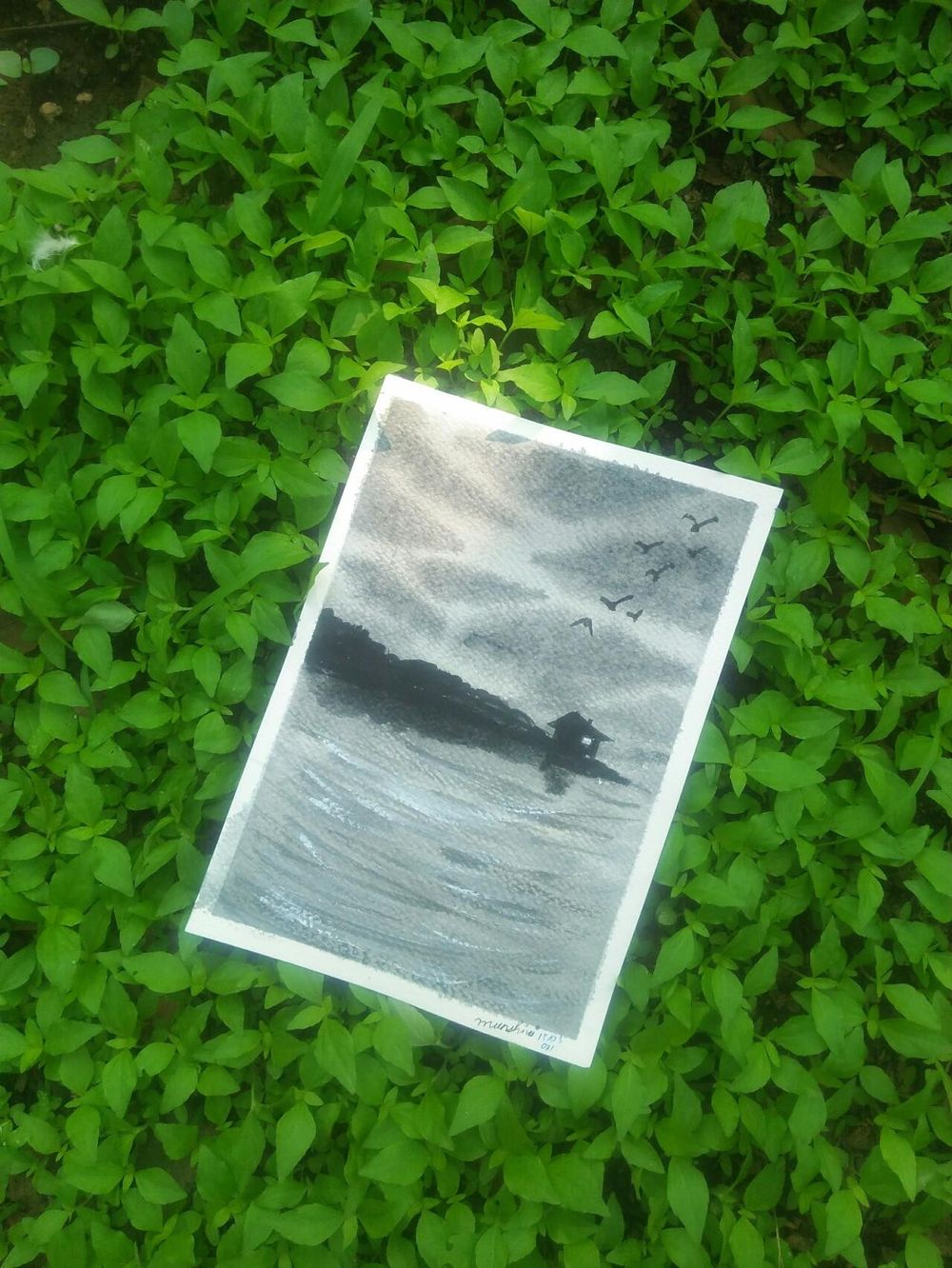 Misty monochrome watercolor skies painting - image 3 - student project