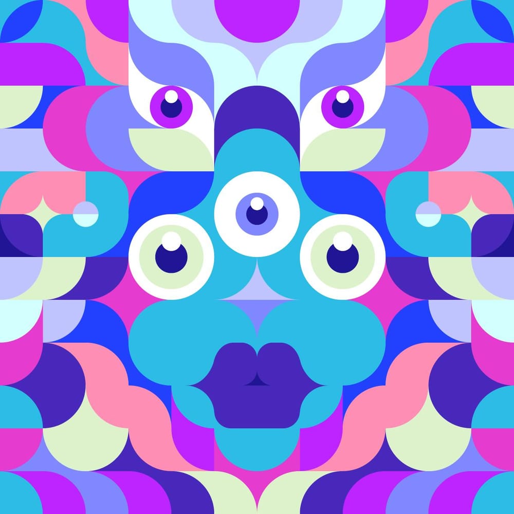 Faces pattern using grids skillshare student project