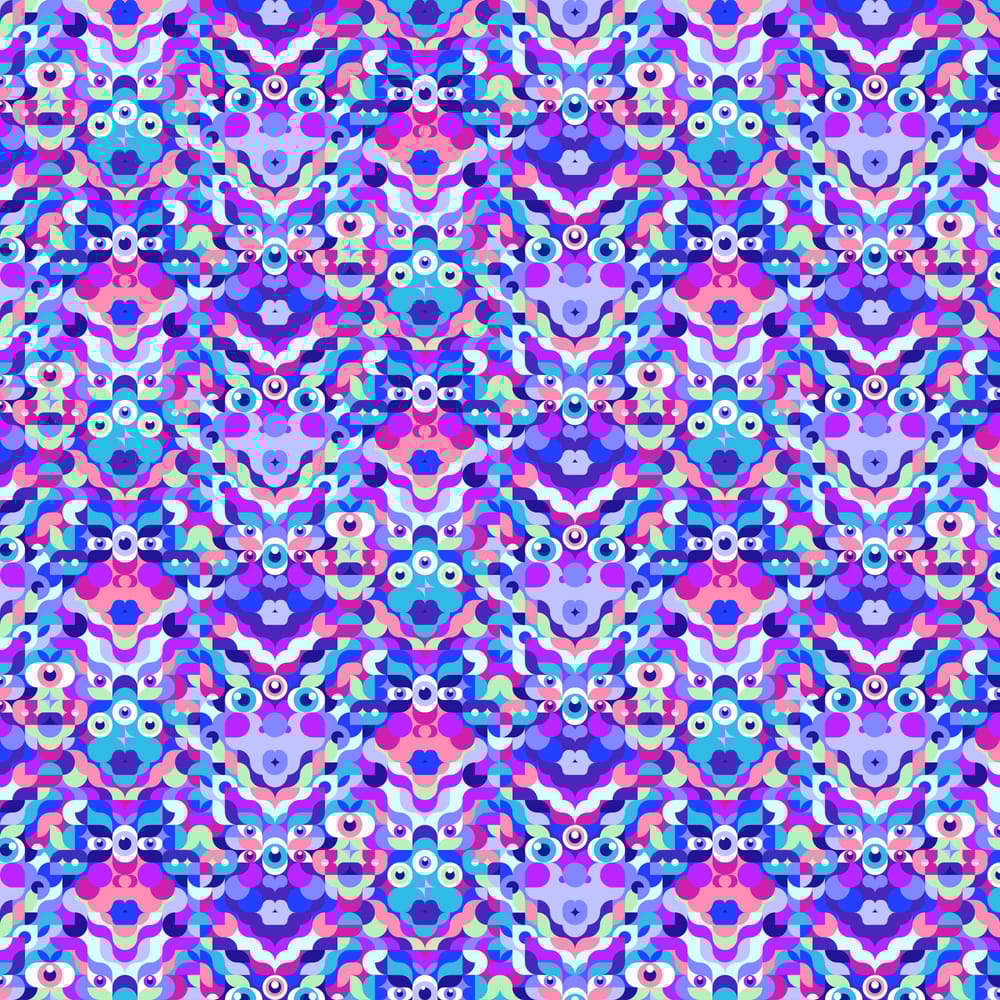 Faces pattern using grids skillshare student project
