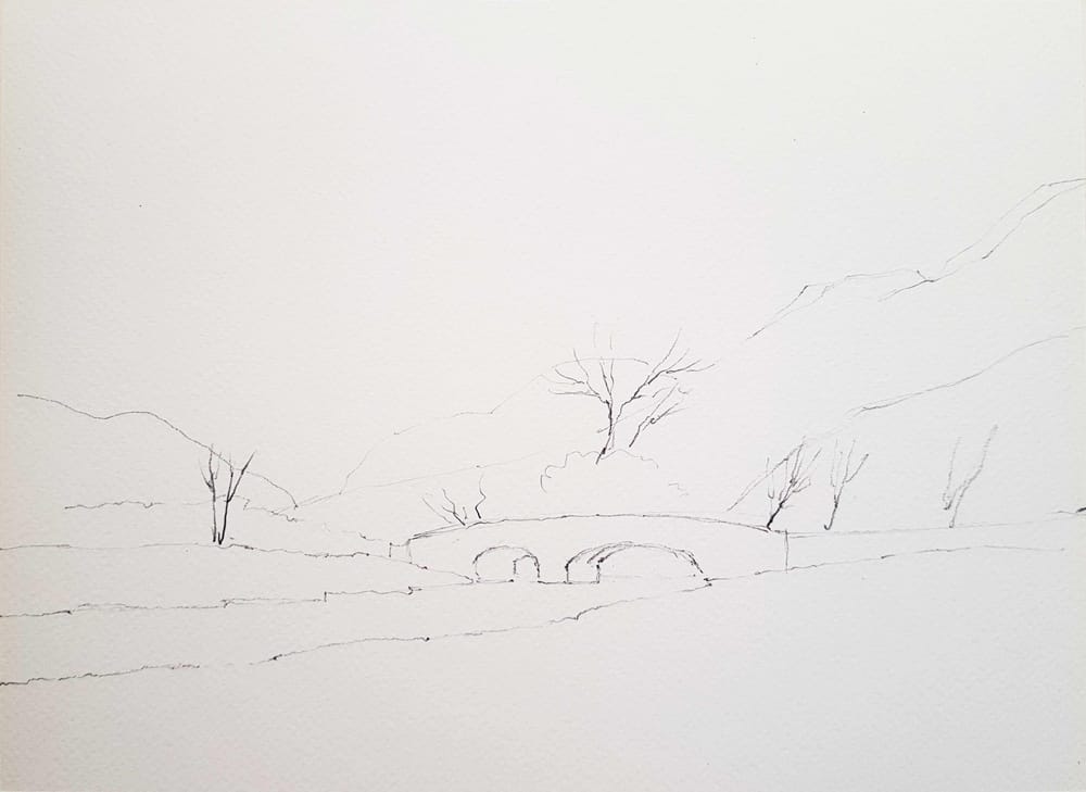 Watercolor landscape after James Fletcher Watson - image 2 - student project