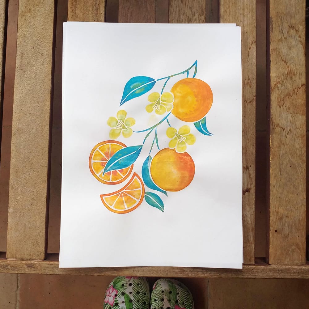 4 fruits and florals - watercolour - image 1 - student project