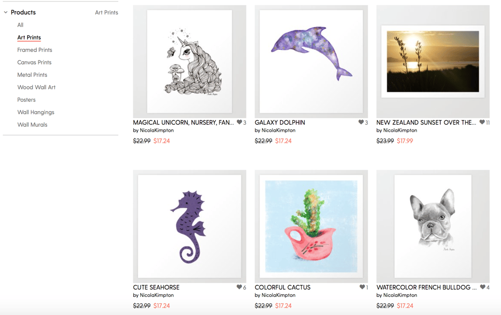 Society6 Store Nicola Kimpton - image 2 - student project