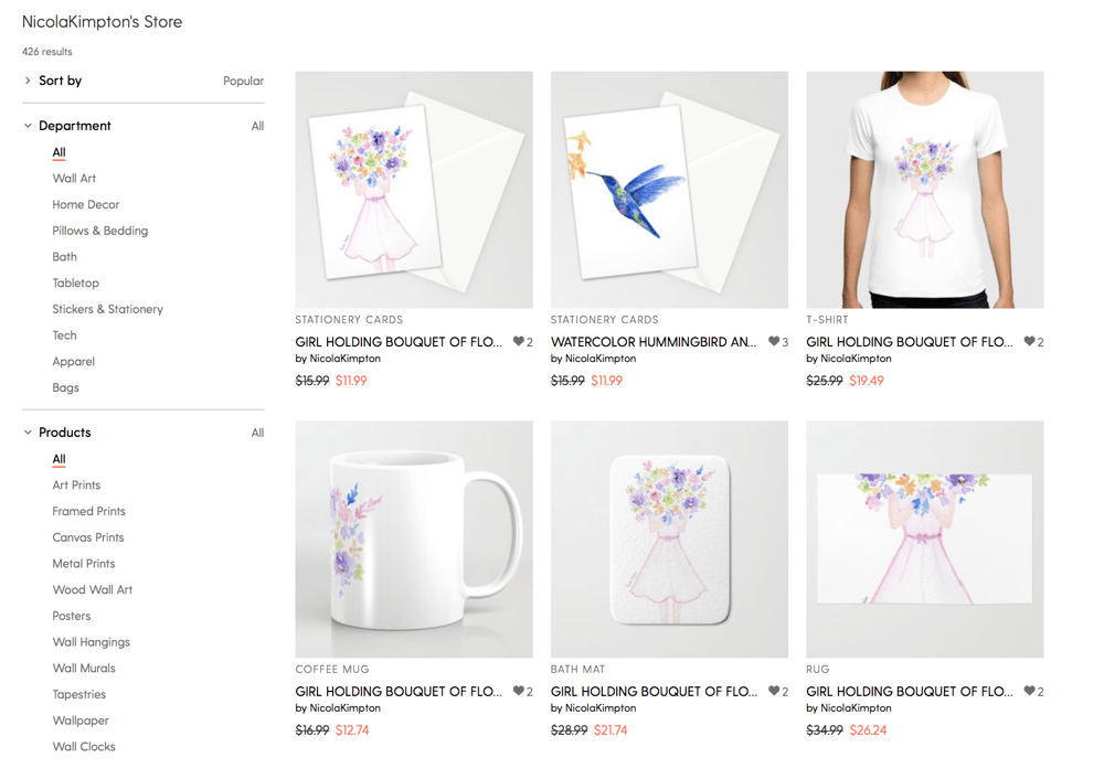 Society6 Store Nicola Kimpton - image 1 - student project