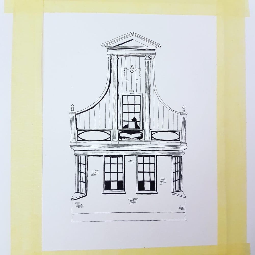 Urban Sketching for Beginners: Watercolour Sketch in 3 Steps : Dutch house - image 3 - student project