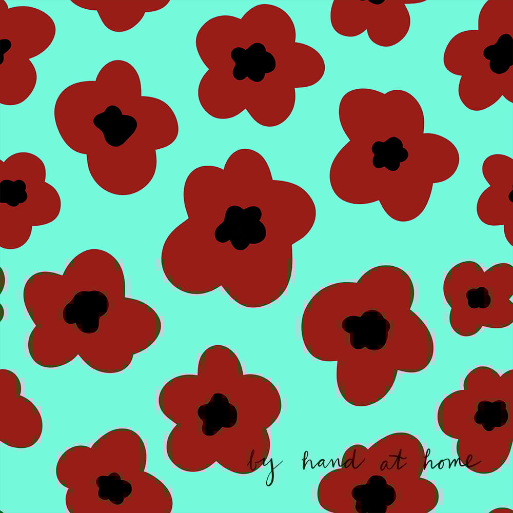 poppies on spoonflower - image 2 - student project