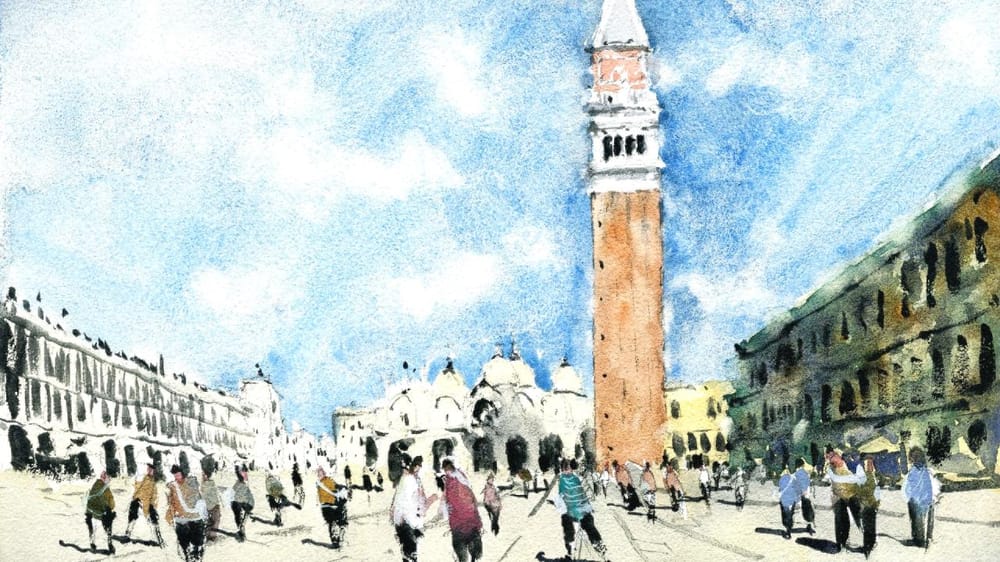 Paint Venice in Watercolor - my interpretation of St Mark's Square - image 1 - student project