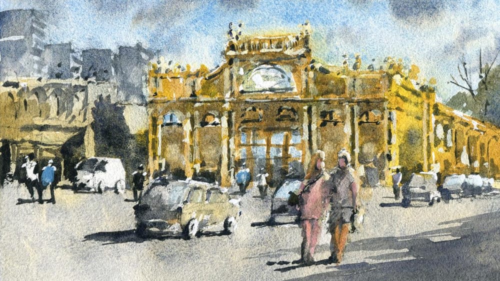 another urban landscape I painted in watercolour - it's Melbourne! - image 1 - student project