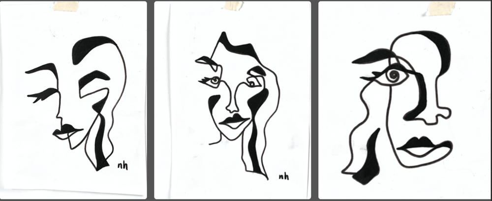 Graphic contour self portraits - image 1 - student project