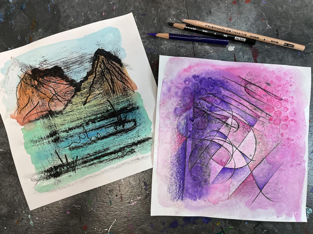 Watercolor Oil Paint Image Transfer Fun - image 5 - student project