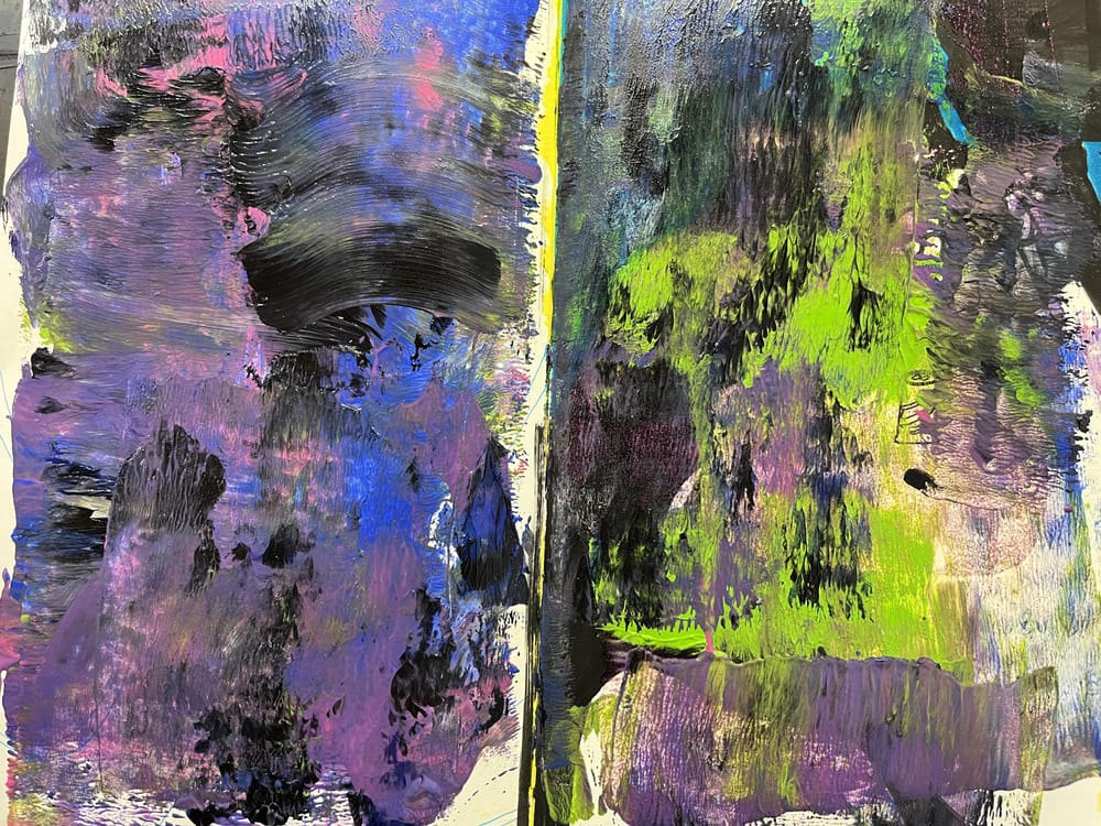 Leftover Paint Sketchbook Spreads and Collage Papers - image 5 - student project