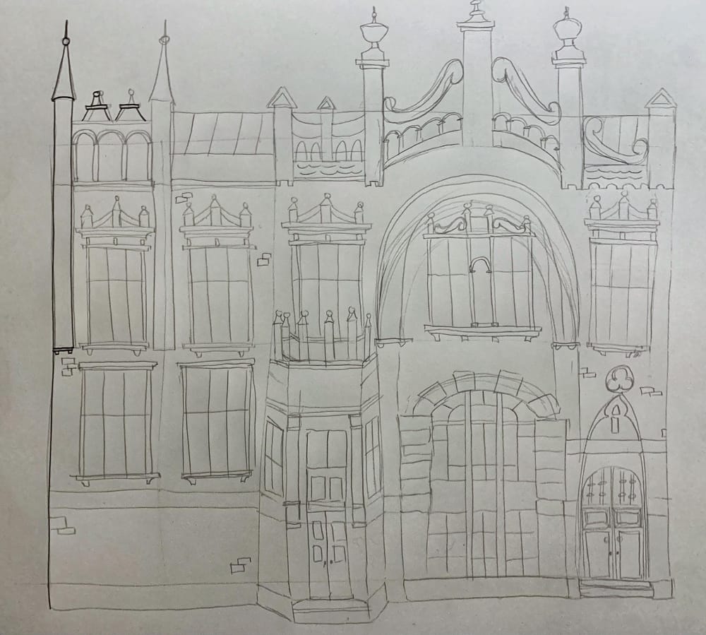 Urban Sketching of an original building in Poland - image 1 - student project