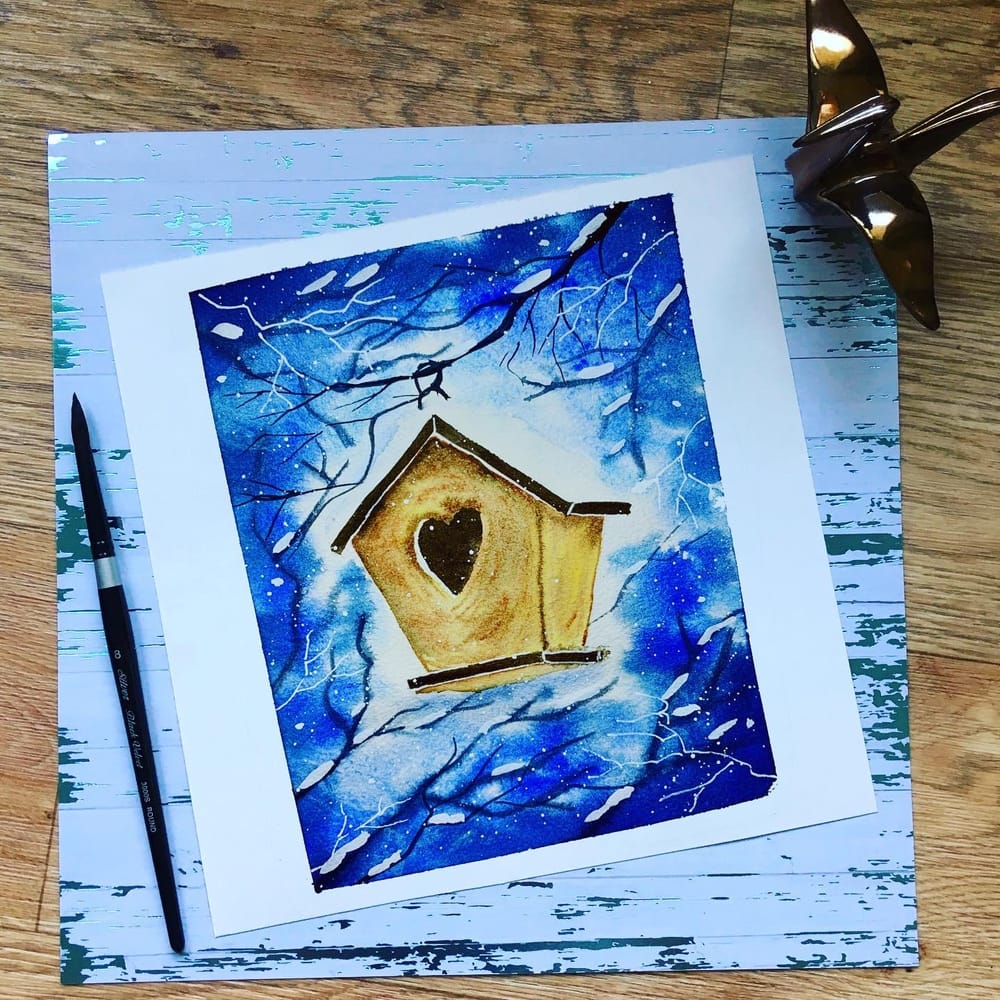 Sunday Painting Winter Holiday Cards - image 4 - student project
