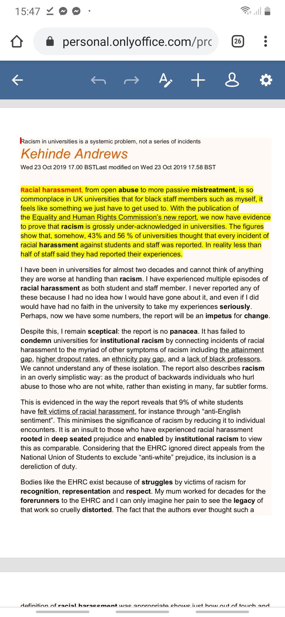 Dissect a Story (yellow = lede; bold = vigorous words; grey = tail) - image 1 - student project