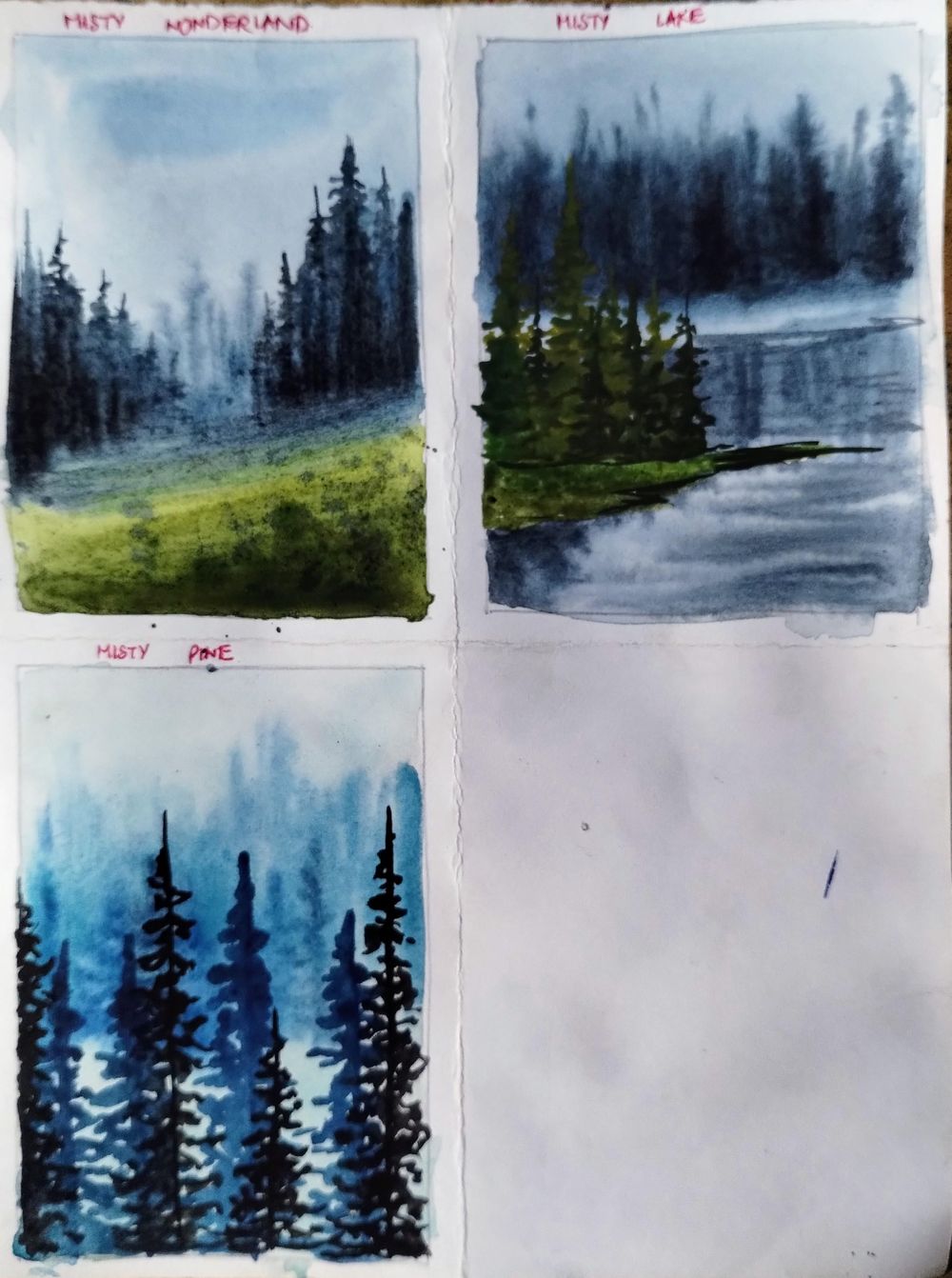 Gorgeous watercolor misty pines with Swathi - image 2 - student project