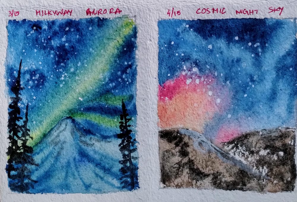 15 days Northern lights painting with swathi - image 7 - student project