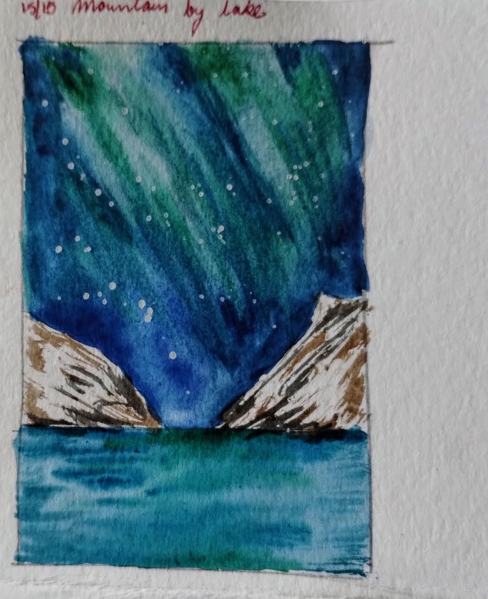 15 days Northern lights painting with swathi - image 5 - student project