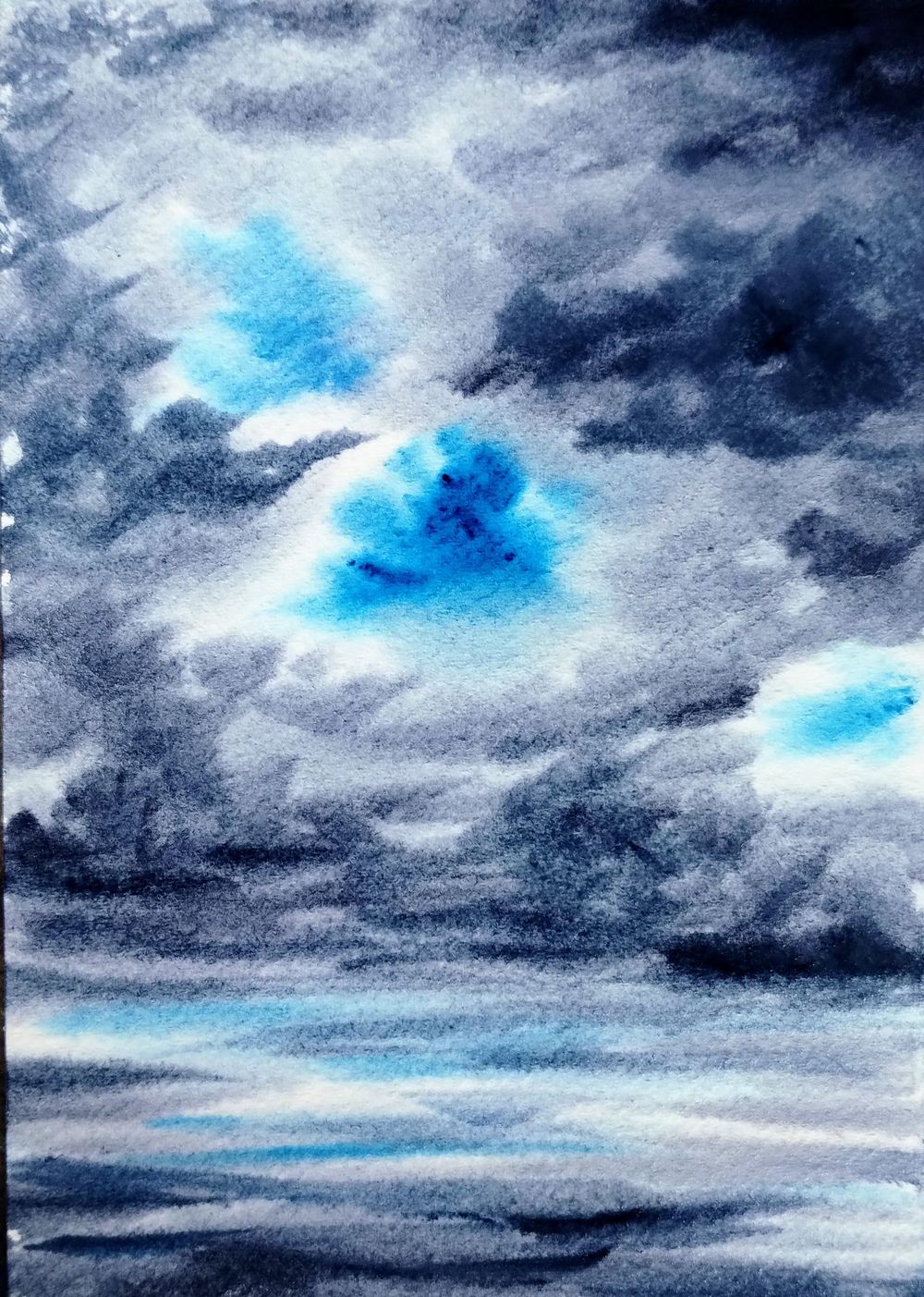 Watercolor cloudy skies withMaria - image 1 - student project