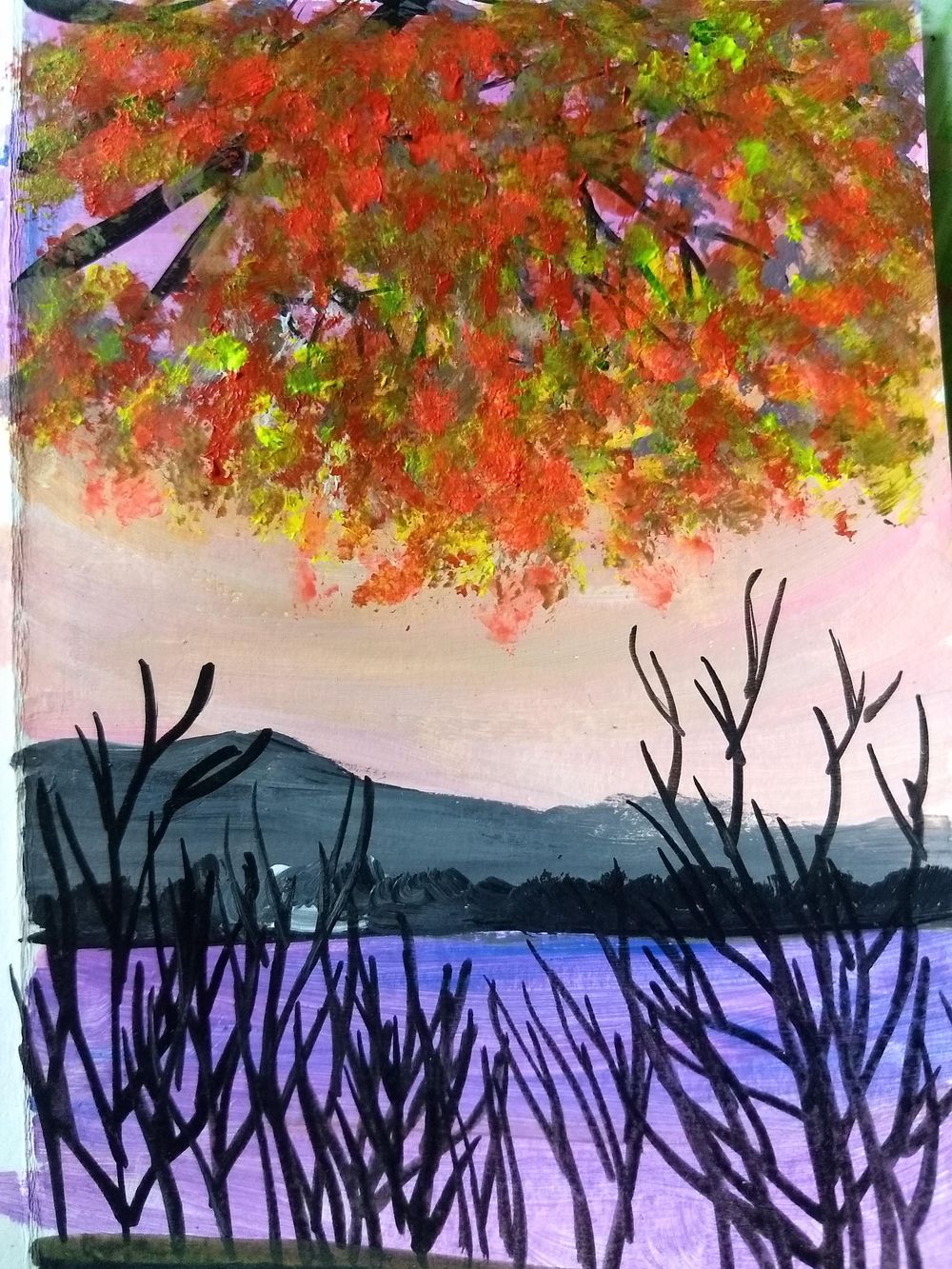 Autumn in acrylic with Payal - image 4 - student project