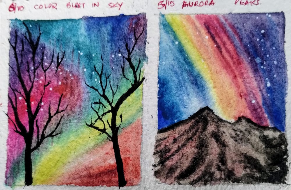 15 days Northern lights painting with swathi - image 6 - student project