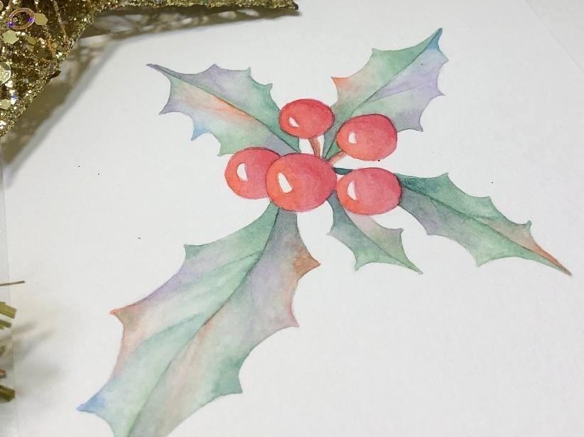 Dreamy & delicate watercolor Christmas plant elements - image 2 - student project