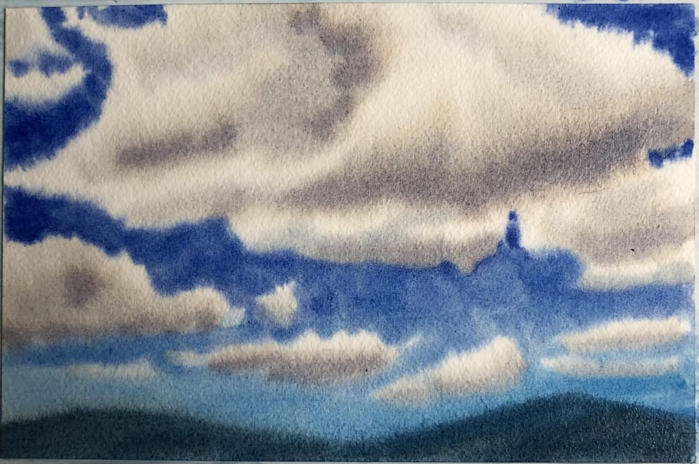 Painting white clouds in watercolour - image 5 - student project