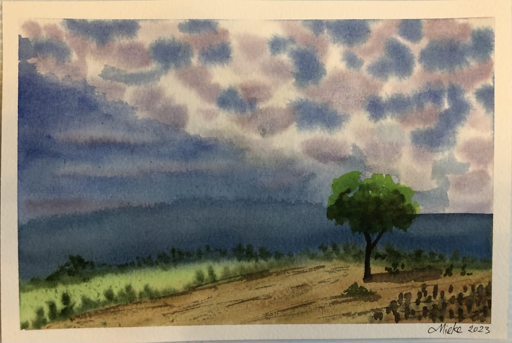 Painting white clouds in watercolour - image 4 - student project