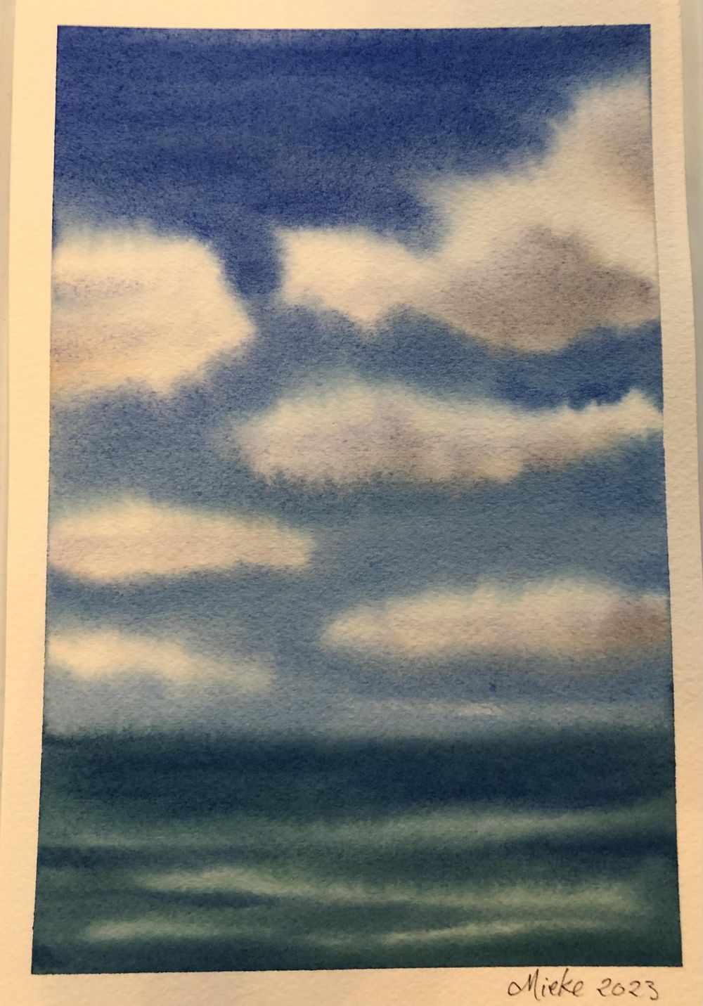 Painting white clouds in watercolour - image 3 - student project