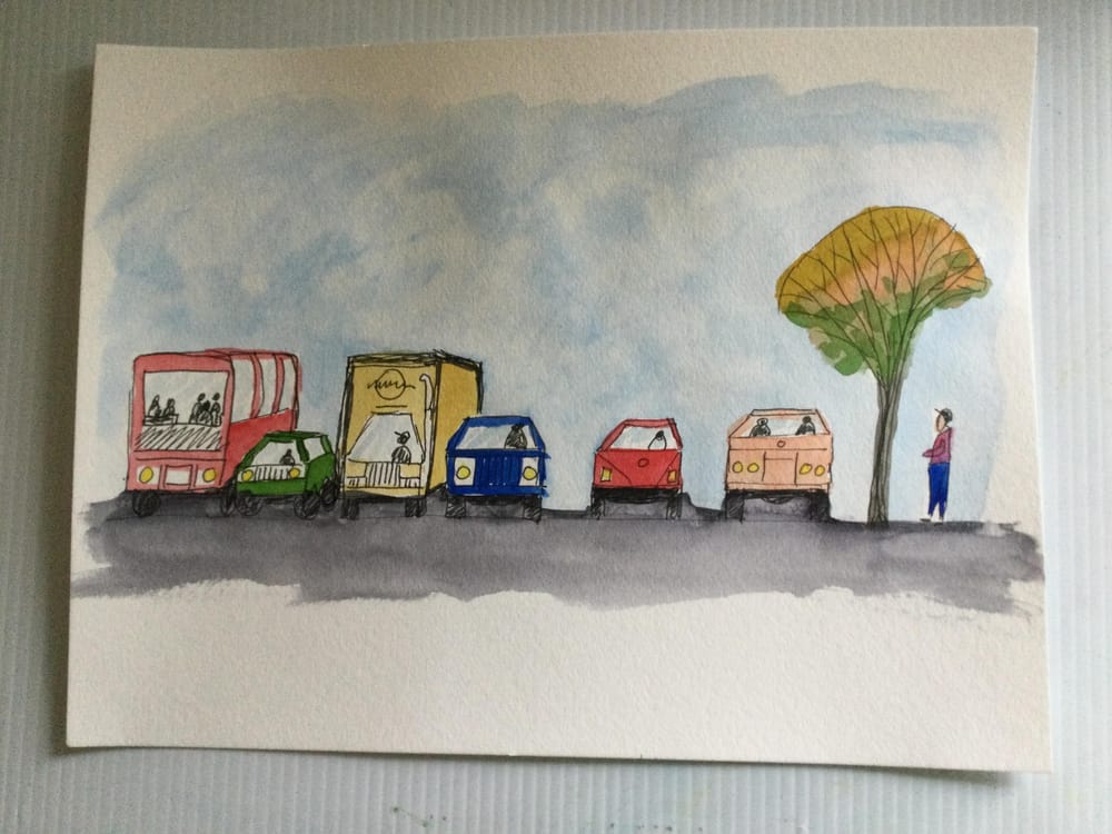 Sketching cars, trees and furnishings - image 1 - student project