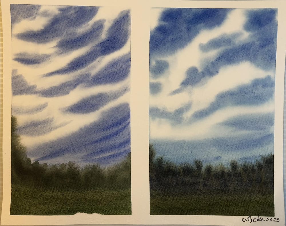 Painting white clouds in watercolour - image 1 - student project