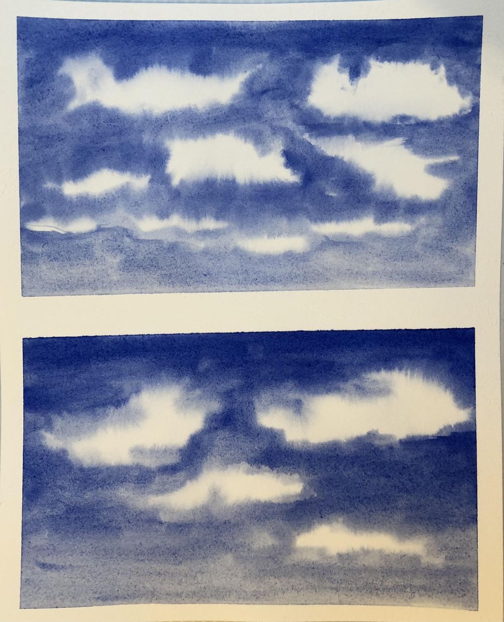 Painting white clouds in watercolour - image 2 - student project