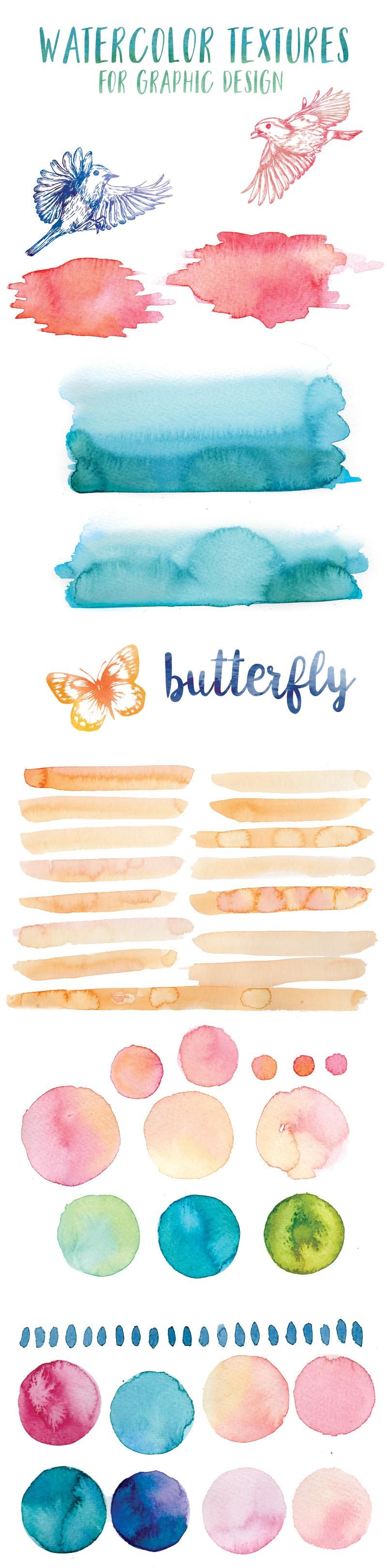 Watercolor textures for graphic design - image 1 - student project