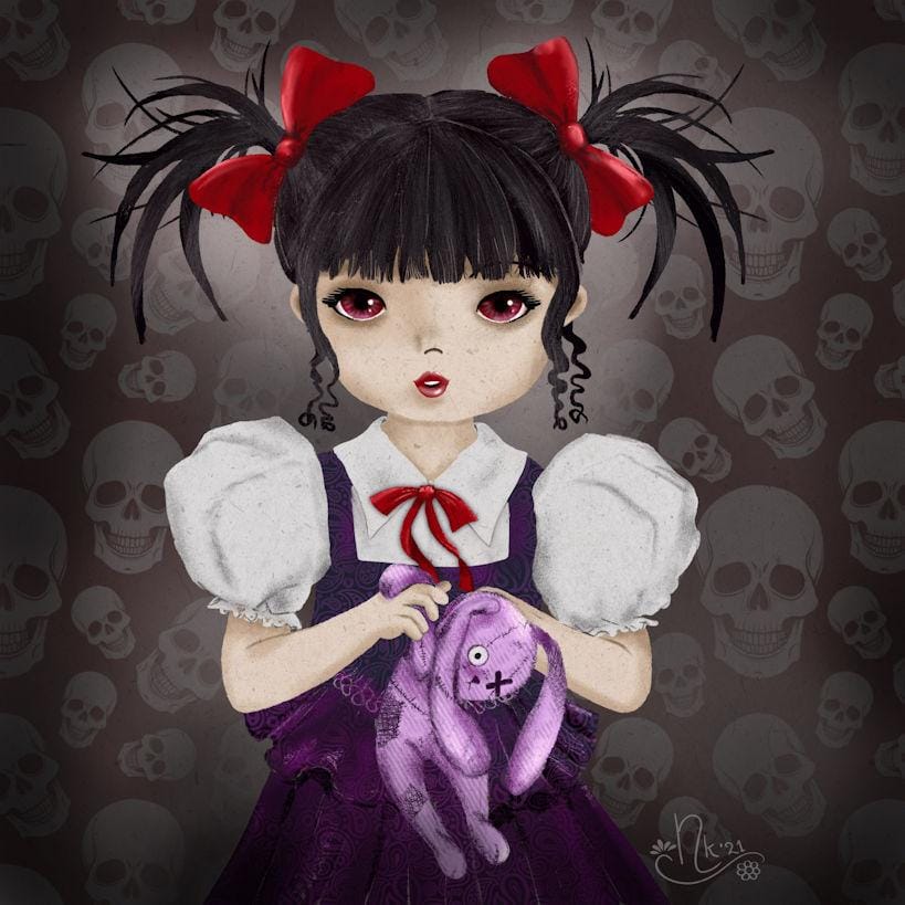 little snowgirl and little gothgirl - image 1 - student project
