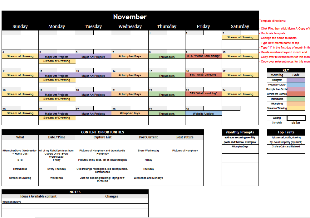 Donna's Content Calendar - image 1 - student project