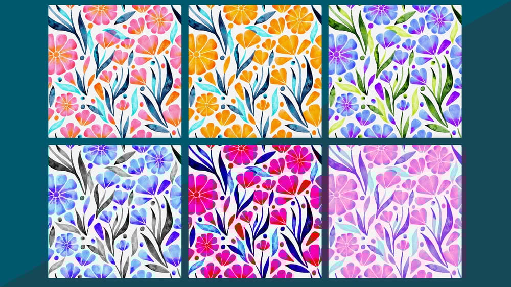 Watercolor Florals - Seamless Pattern in Photoshop - image 6 - student project