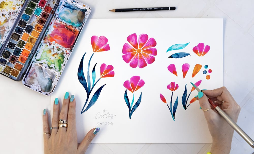 Watercolor Florals - Seamless Pattern in Photoshop - image 3 - student project