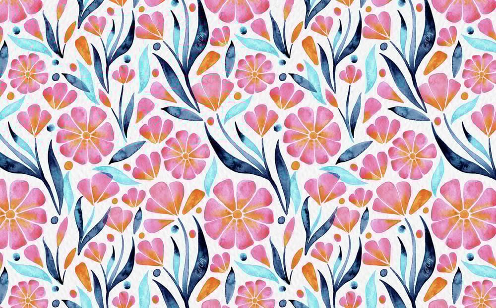 Watercolor Florals - Seamless Pattern in Photoshop - image 5 - student project