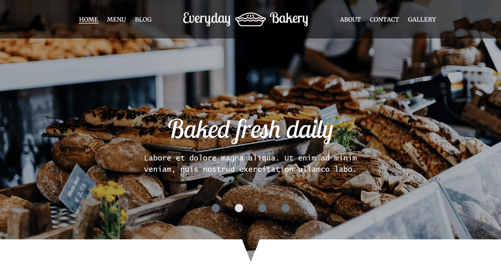 Everyday Bakery - Single Page Website (Photoshop) - image 1 - student project
