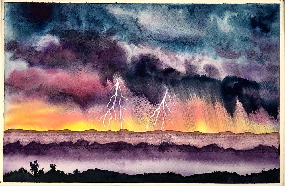 Mansoon Moody watercolor paintings - image 2 - student project