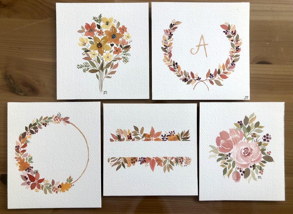 Autumn Watercolor: Paint Fall Florals and Foliage with Gold Accents - image 1 - student project