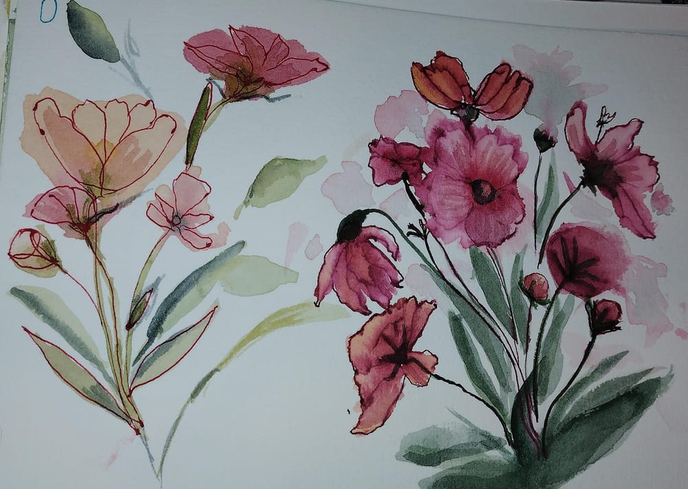 pen & ink flowers - image 1 - student project