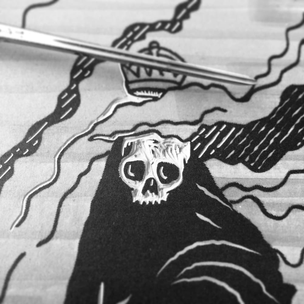"Sovereign" linocut - image 5 - student project
