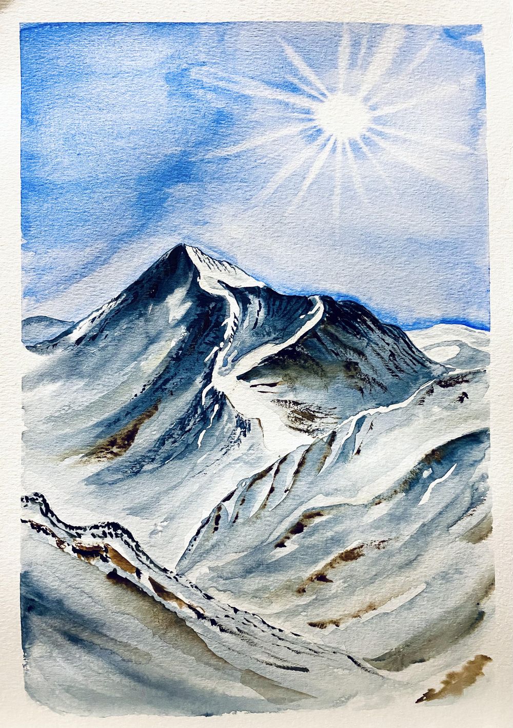 Winter mountains with watercolours - image 1 - student project