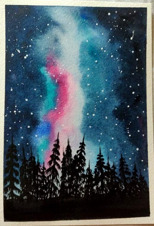 Expressive watercolour night skies 3 Days 3 Skies - image 1 - student project