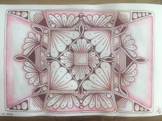 Brown mandalas with zentangle patterns - image 3 - student project